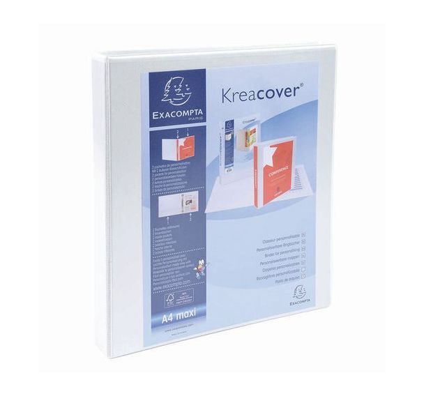 Classeur double anneaux personnalisable blanc - Exacompta