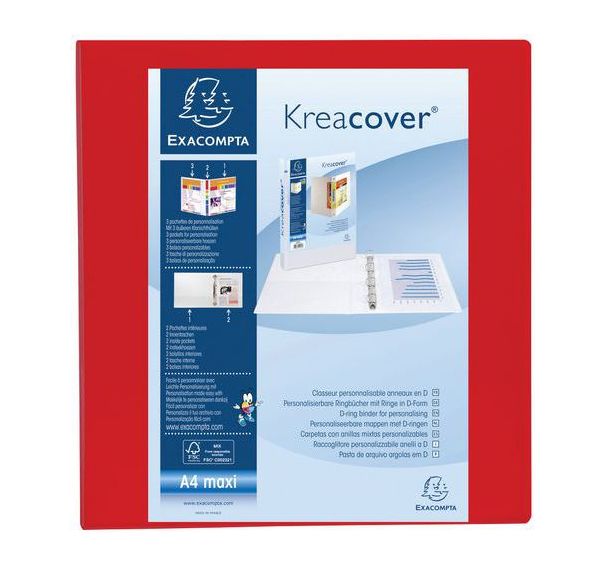Classeur polypropylène personnalisable Kreacover - 4 anneaux