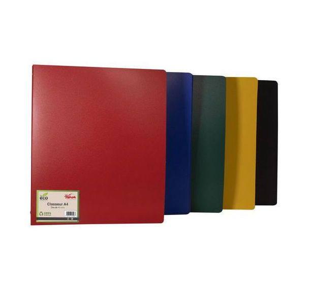 Classeur recyclé polypropylène A4 4 anneaux dos 40 mm