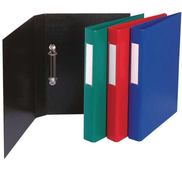Classeur rembordé PP 2 anneaux rond 25mm sur 3eme couverture