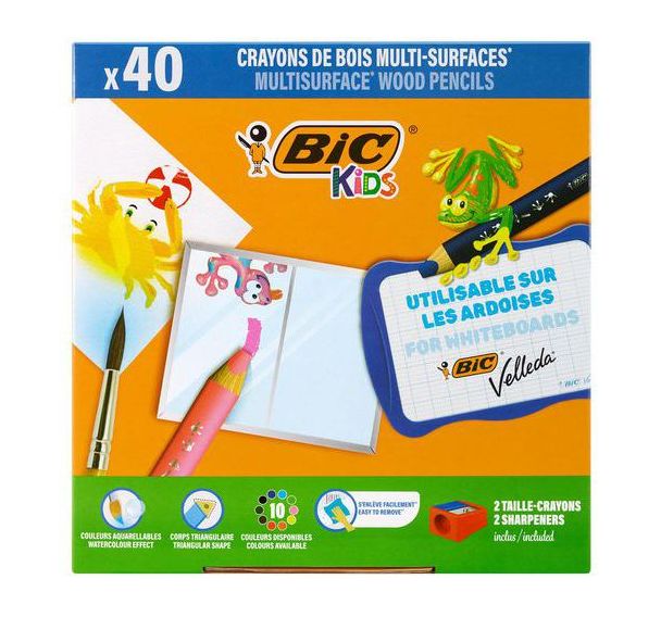 Classpack 40 crayons de couleurs triangulaires 3 en 1