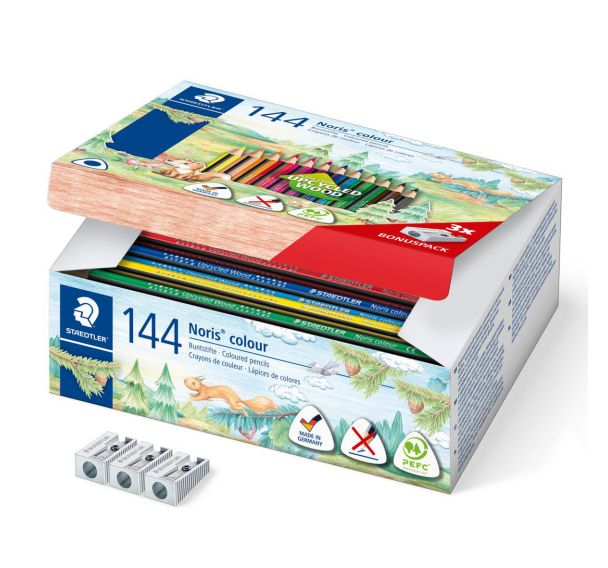 Classpack de 144 crayons NORIS triangulaires section de 8 mm