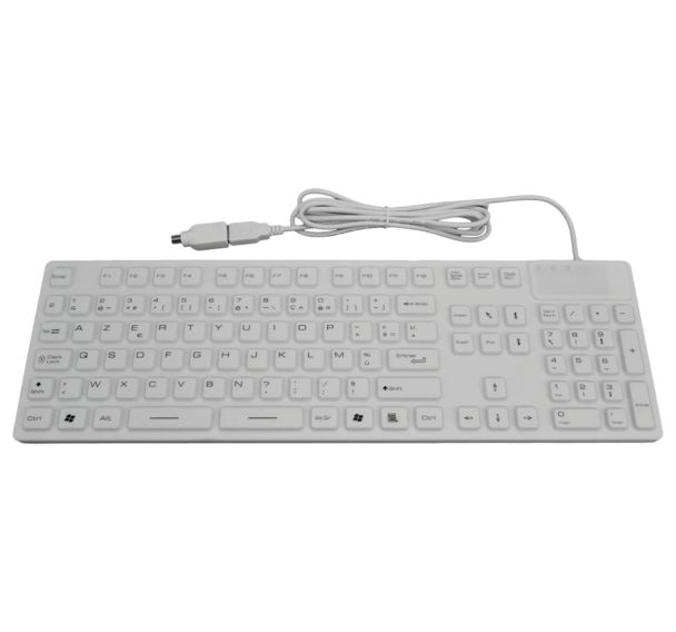 Clavier filaire étanche silicone AZERTY USB PS2 MCL