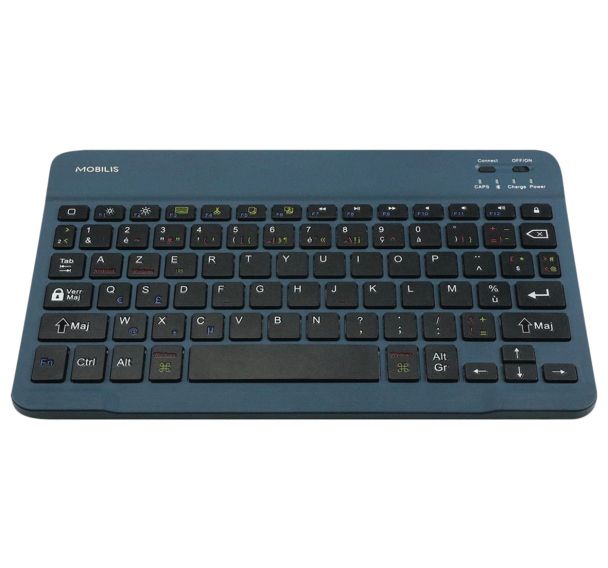 Clavier sans fil Bluetooth AZERTY bleu 001284 Mobilis