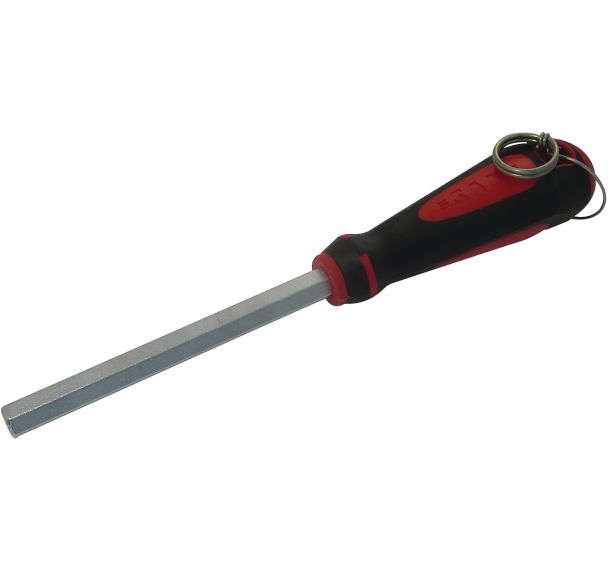 Clé à douille emmanchée bimatière 6 pans avec clip