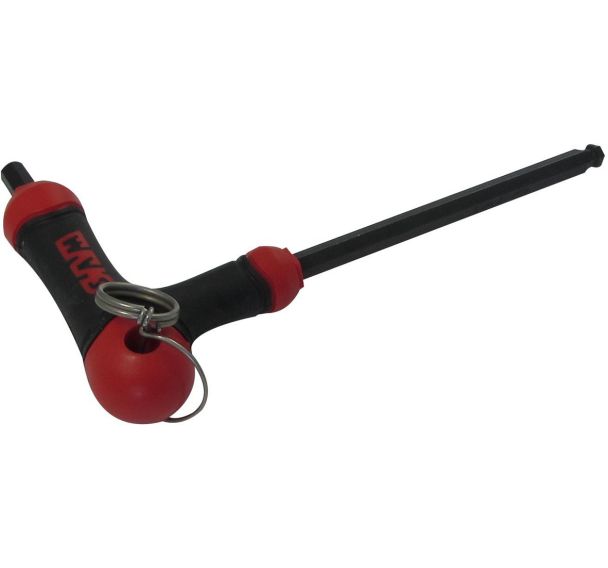 Clé male 6 pans spherique poignee l 2 mm avec clip inox FME