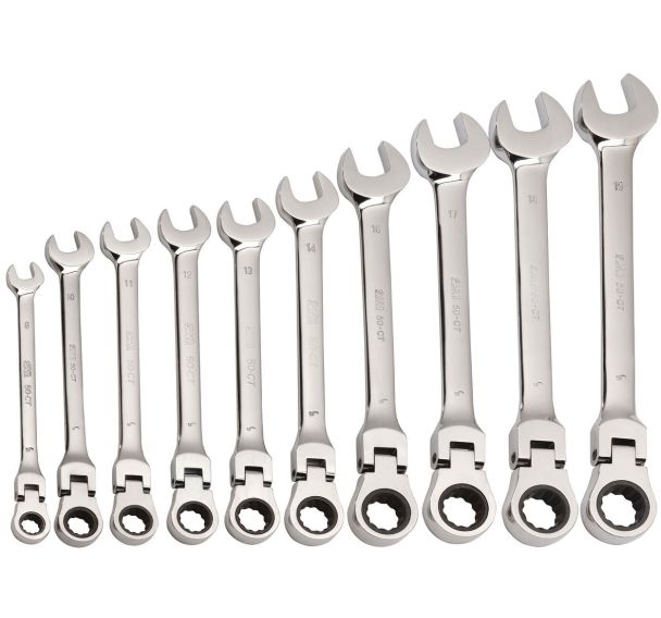 Clés mixtes à cliquet articulées (x10)