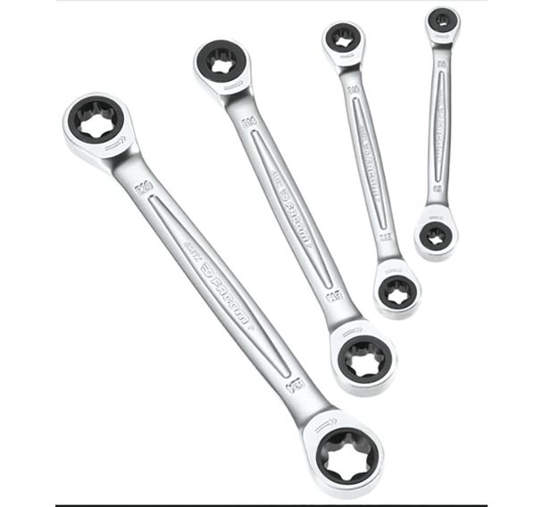 Clés polygonales à cliquet finition chromée