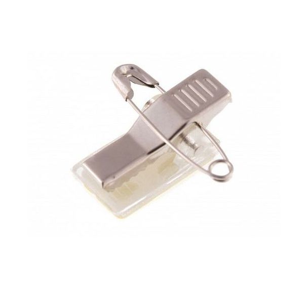 Clip adhésif à pince métal et épingle