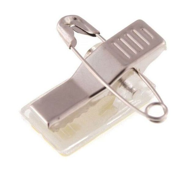 Clip adhésif à pince métal et épingle