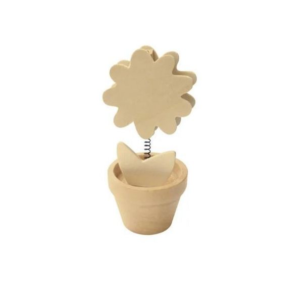 Clip mémo sur ressort pot de fleurs