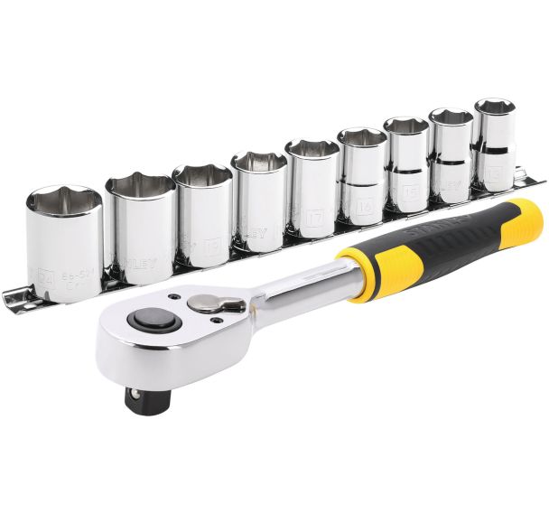 Cliquet 72 Dents - 1/2''+ 9 Douilles - 10 Pcs