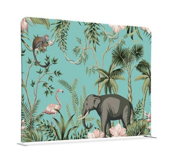 Cloison En Tissu 150-150 Double Coin Enfants Animaux Tropicaux