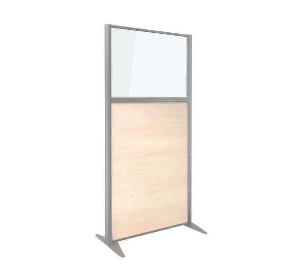 Cloison de séparation KP+ - Mélaminé avec verre - Hauteur 160 cm