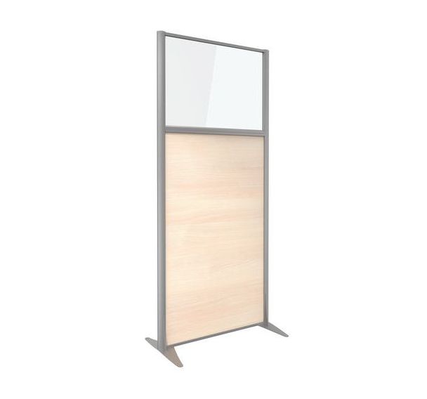 Cloison de séparation KP+ - Mélaminé avec verre - Hauteur 180 cm