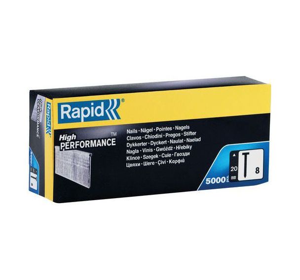 Clous galvanisés n°8 - Gauge 18 - Boite carton de 5000 pièces - Rapid