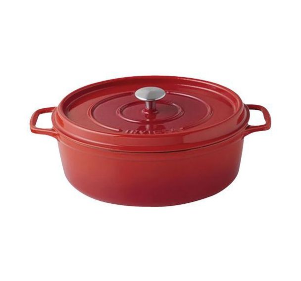Cocotte en fonte ovale 29 cm -INVICTA- Rubis