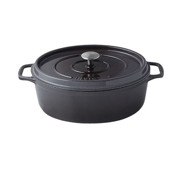 Cocotte en fonte ovale 29 cm -INVICTA- Taupe