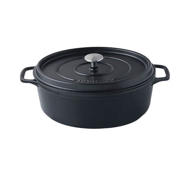 Cocotte en fonte ovale 31 cm -INVICTA- Noire
