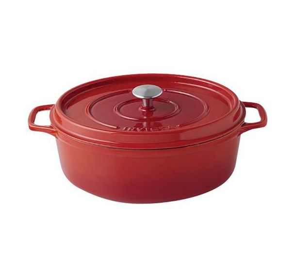Cocotte en fonte ovale 33 cm -INVICTA- Rubis