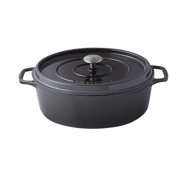 Cocotte en fonte ovale 33 cm -INVICTA- Taupe
