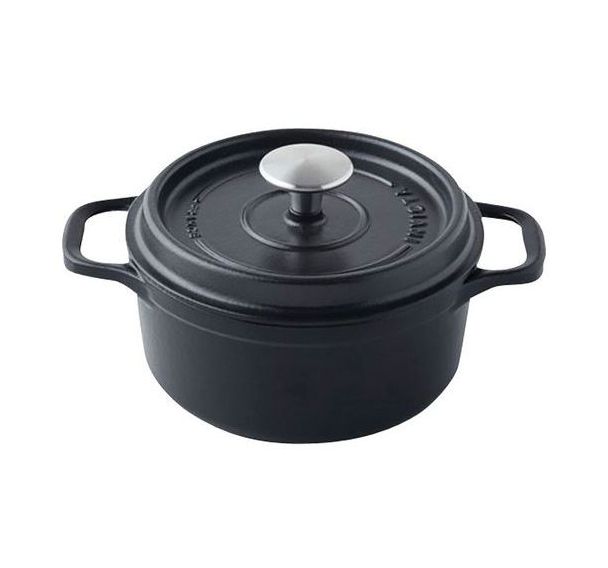 Cocotte en fonte ronde 18 cm -INVICTA- Noire
