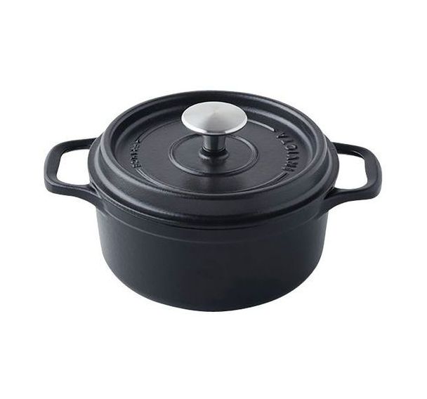 Cocotte en fonte ronde 20 cm -INVICTA- Noire