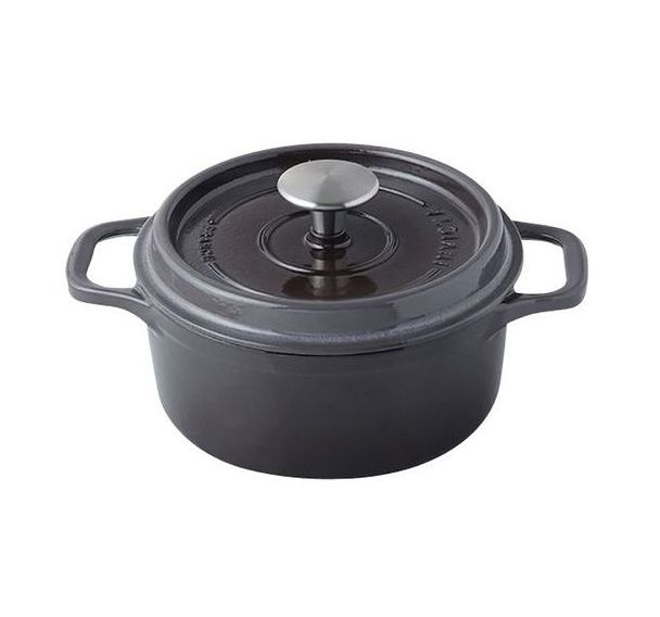 Cocotte en fonte ronde 20 cm -INVICTA- Taupe