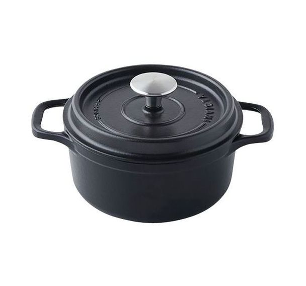 Cocotte en fonte ronde 24 cm -INVICTA- Noire