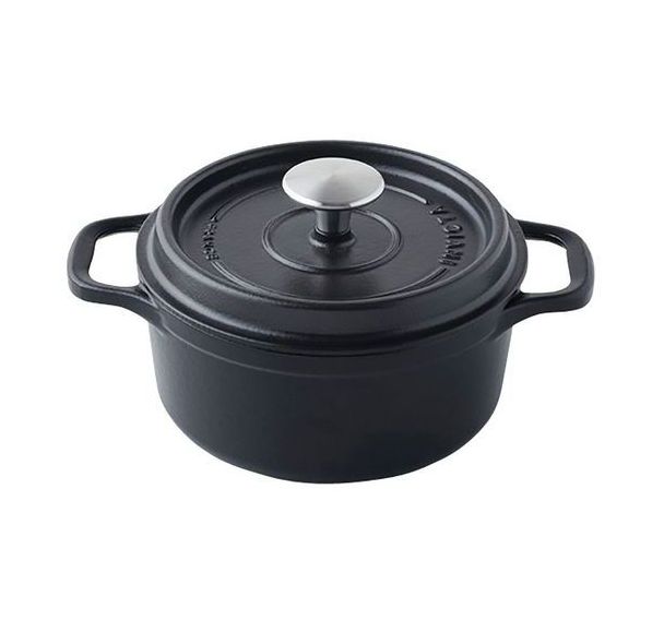 Cocotte en fonte ronde 28 cm -INVICTA- Noire