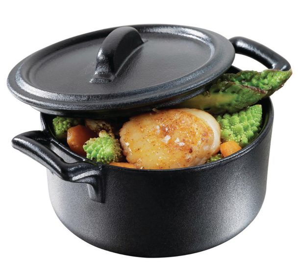 Cocotte ronde avec couvercle ø10 cm noir-Belle Cuisine-Revol