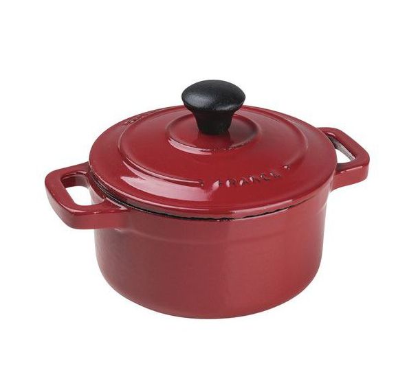 Cocotte ronde rouge avec couvercle Matfer