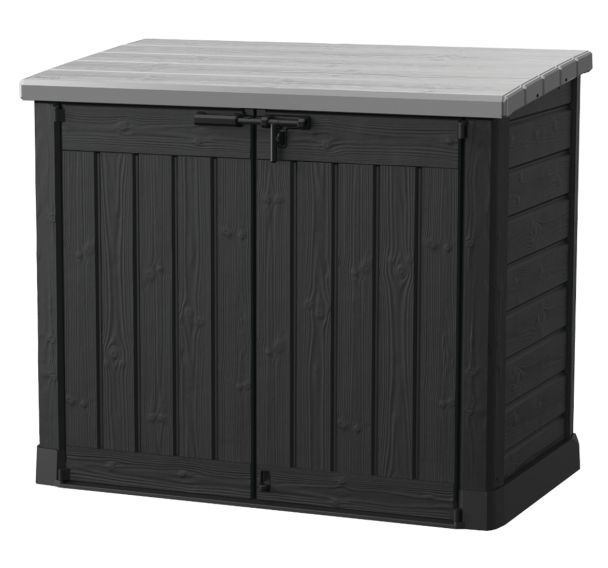 Coffre de jardin multifonctions 1200 L résine toit plat