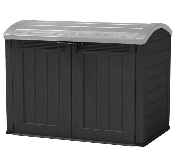 Coffre de jardin multifonctions 2000 L résine - noir/gris