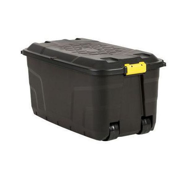 Coffre de rangement noir sur roulettes de 145 l
