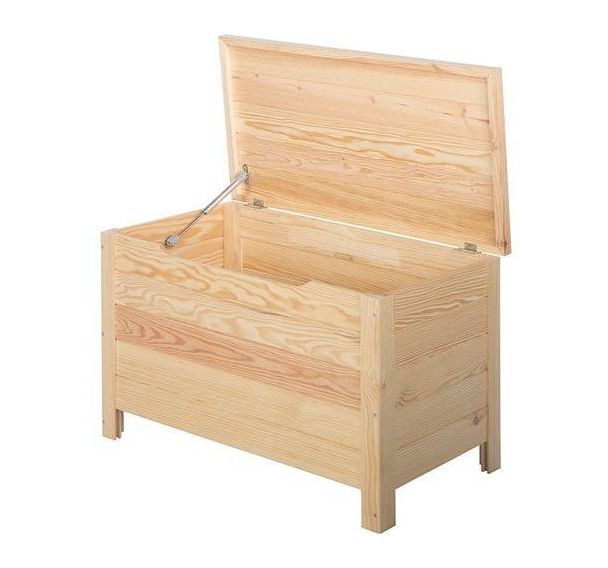 Coffre rangement en pin massif - 70x48x40cm