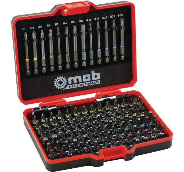 Coffret 113 pieces - 111 embouts de vissage+2 porte-embout