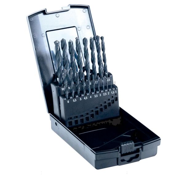 Coffret 19 forets cylindriques HSS laminés - Manutan