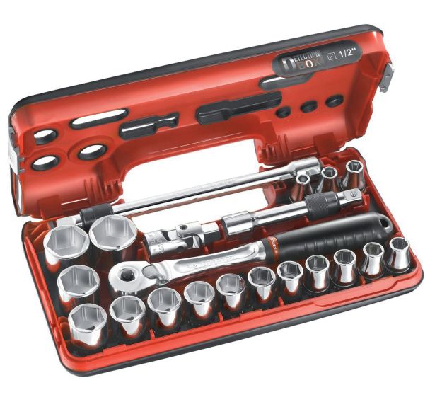 Coffret 1/2'' Detection Box métriques - 6 pans - Facom