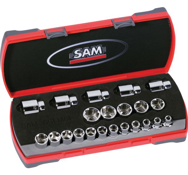 Coffret 1/2'' de 22 outils 6 pans en mm