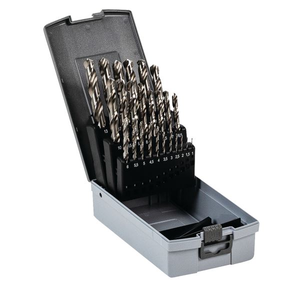 Coffret 25 forets cylindriques HSS taillés meulés - Manutan