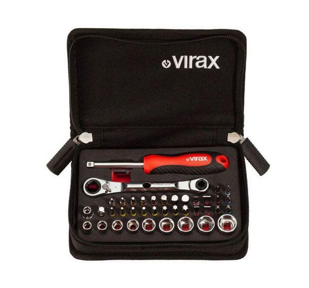 Coffret 41 pièces douilles compactes et embouts 1/4'' - Virax