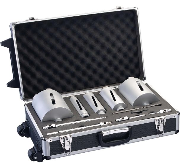 Coffret 5 couronnes de forage à sec diamantées G 1/2"