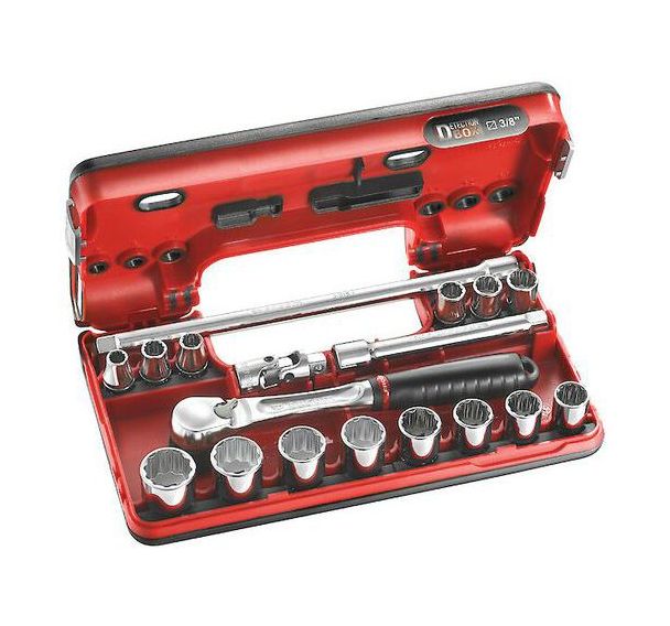Coffret De Douilles 3/8'' 6 Pans - 18 Pièces