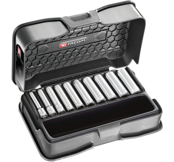 Coffret Douilles 1/4'' longues 6 pans boîte MBOX