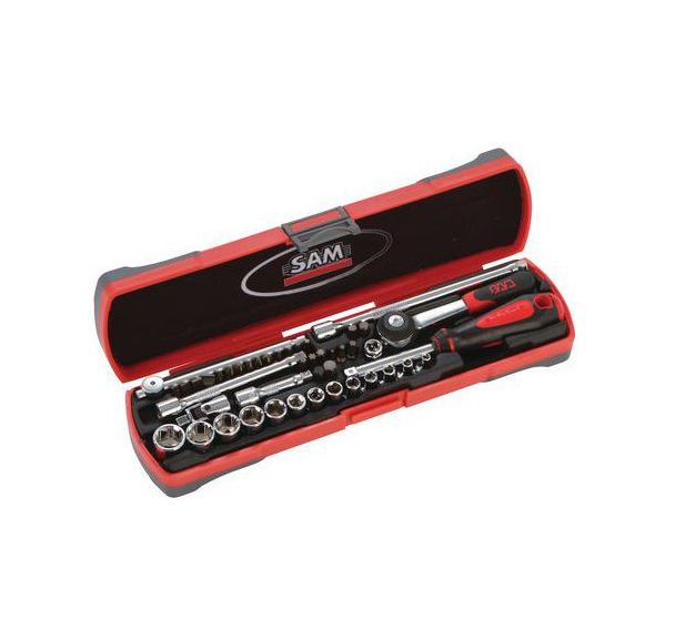 Coffret bimatiere douilles et accessoires 1/4'' - 45 outils_73-R45Z