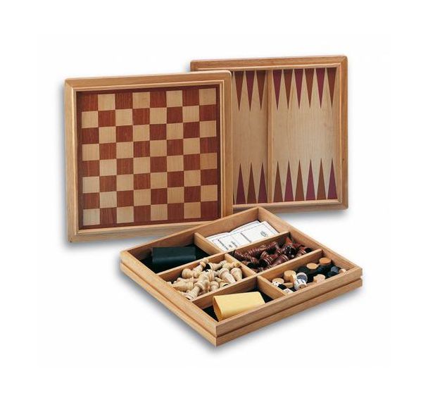 Coffret bois '3 jeux en 1'