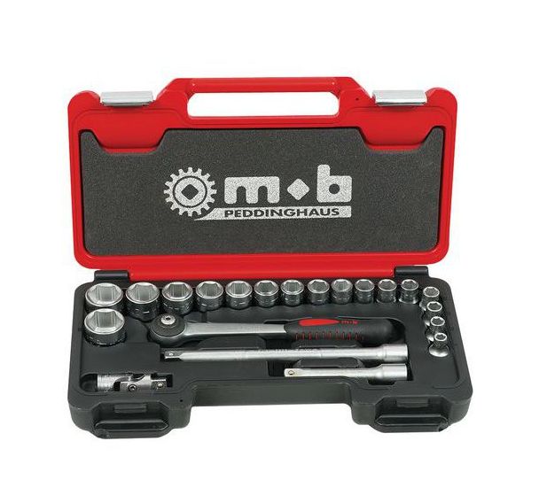 Coffret box 1/2'' 21 pièces, 6 pans, cliquet rond - Ref. : 9435021201
