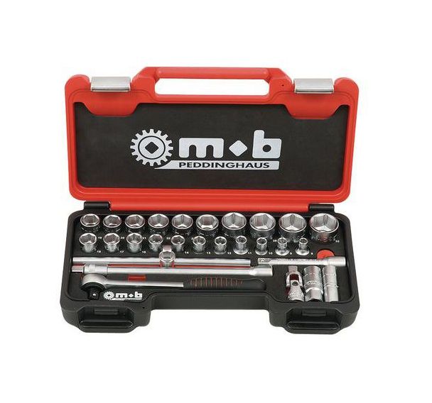 Coffret box 1/2'' 28 pièces, 6 pans, cliquet rond Ref. : 9436028001