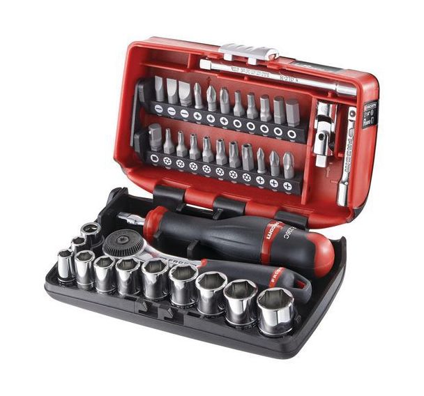 Coffret cliquet + douilles 1/4'' 6 pans - boîte nano